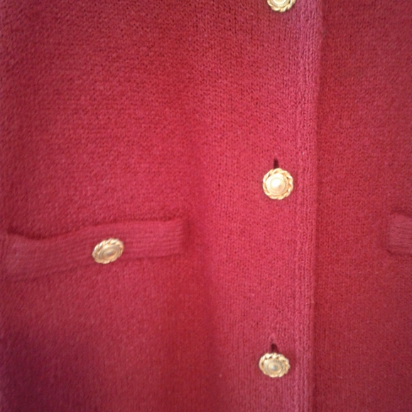 Gold Button Up Sweater Jones New York Jacket Cardigan Size Medium wool blend - Picture 2 of 5
